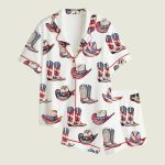 4th of July Patriotic Western Cowgirl Satin Pajama Set