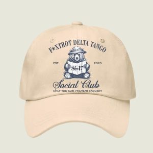 8647 Foxtrot Delta Tango Social Club Only Can Prevent Fascism Print Baseball Cap
