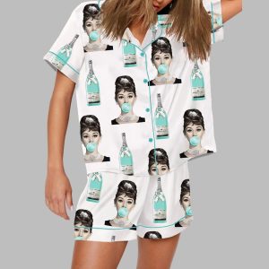 Audrey Hepburn Tiffany's Champagne Pajama Set