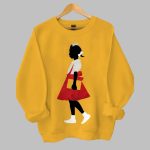 Black Girl In Red Dress Art Print Casual Sweatshirt