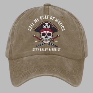 Call Me Gulf Of Mexico Stay Salty Resist Print Baseball Cap