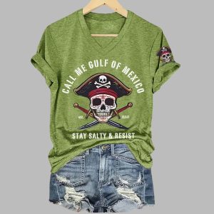Call Me Gulf Of Mexico Stay Salty Resist Printed T Shirt