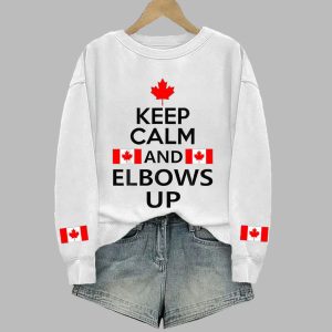 Canada Keep Calm And Elbows Up Printed Sweatshirt 3 Canada Keep Calm And Elbows Up Printed Sweatshirt