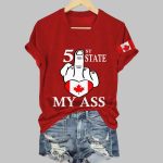 Canadian Pride 51st State My Ass Middle Finger Print V-Neck T-shirt