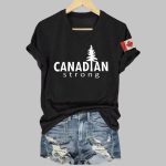 Canadian Strong Print V-Neck T-Shirt