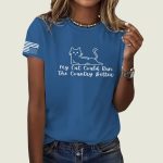 Cat My Cat Could Run The Country Better FDT Print Round Neck T-shirt