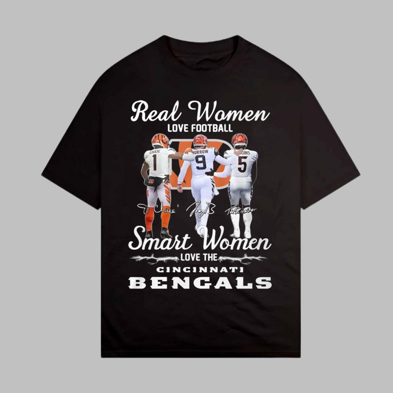 Chase Burrow Higgins Real Women Love Football Smart Women Love The Bengals Shirt 2 83 Chase Burrow Higgins Real Women Love Football Smart Women Love The Bengals Shirt 2 83