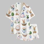 Coquette Easter Bunny Satin Pajama Set