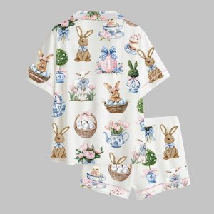 Coquette Easter Bunny Satin Pajama Set
