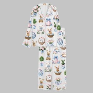 Coquette Easter Bunny Satin Pajama Set