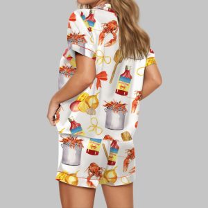 Crawfish Boil Party Satin Pajama Set