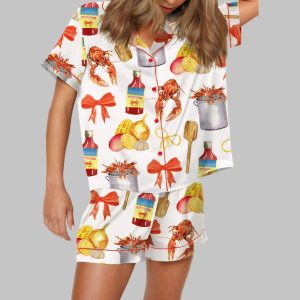 Crawfish Boil Party Satin Pajama Set