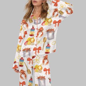 Crawfish Boil Party Satin Pajama Set