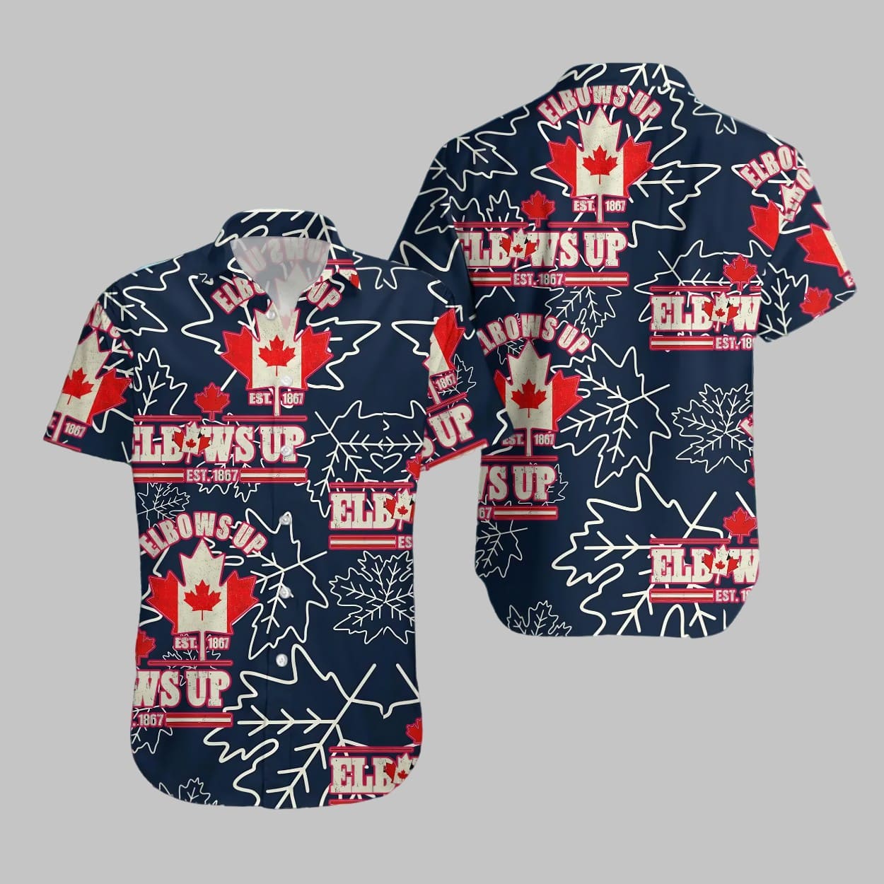 Elbows up Canada EST 1867 Hawaiian Shirt Elbows up Canada EST 1867 Hawaiian Shirt