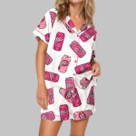 Floral Pepper Drink Satin Pajama Set