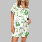Green Coat Golf Coquette Satin Pajama Set
