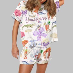 Louisiana Preppy Girl Satin Pajama Set