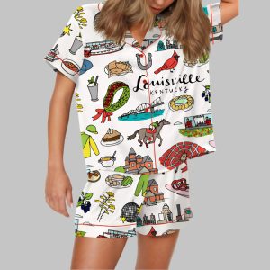 Louisville Kentucky City Satin Pajama Set