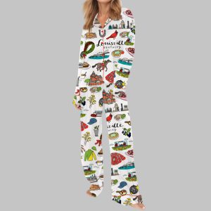 Louisville Kentucky City Satin Pajama Set