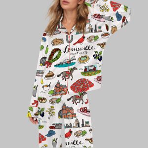 Louisville Kentucky City Satin Pajama Set