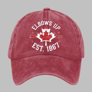 Retro Elbows Up Canada Est 1867 Printed Baseball Cap