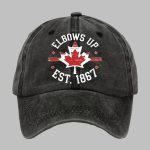Retro Elbows Up Canada Est 1867 Printed Baseball Cap
