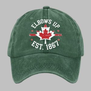 Retro Elbows Up Canada Est 1867 Printed Baseball Cap