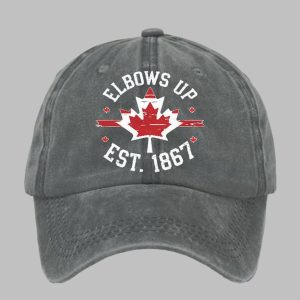 Retro Elbows Up Canada Est 1867 Printed Baseball Cap