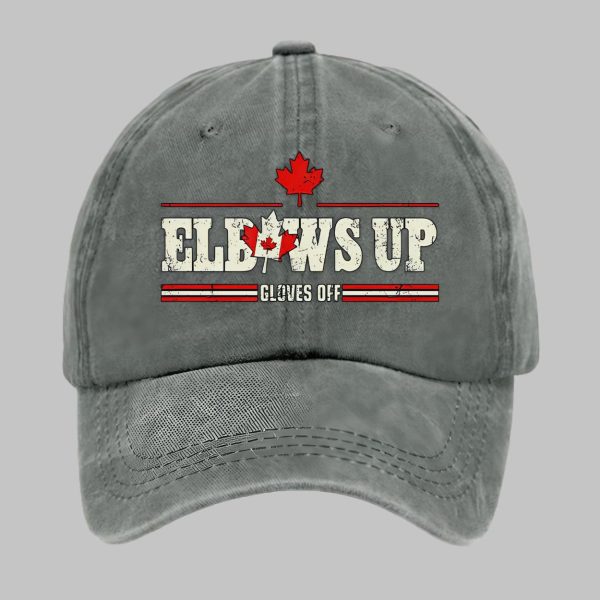 Retro Elbows Up Canada Gloves Off Printed Baseball Cap