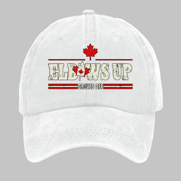 Retro Elbows Up Canada Gloves Off Printed Baseball Cap