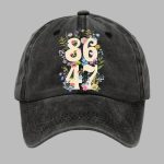 Retro Flowers 86 47 Print Baseball Cap