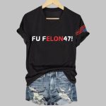 Retro Fu Felon 47 Print V-Neck T-Shirt