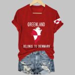 Retro Greenland Belongs To Denmark Print T-Shirt
