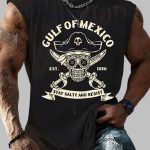 Retro Gulf Of Mexico Est 1550 Stay Salty And Resist Print Tank Top