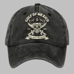 Retro Gulf Of Mexico Est 1550 Stay Salty And Resist Printed Baseball Cap