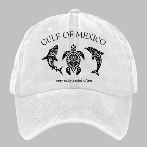 Retro Gulf Of Mexico Stay Salty Resist Often Printed Baseball Cap