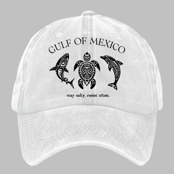 Retro Gulf Of Mexico Stay Salty Resist Often Printed Baseball Cap