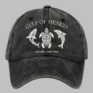 Retro Gulf Of Mexico Stay Salty Resist Often Printed Baseball Cap