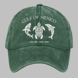 Retro Gulf Of Mexico Stay Salty Resist Often Printed Baseball Cap