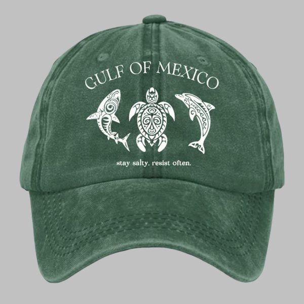 Retro Gulf Of Mexico Stay Salty Resist Often Printed Baseball Cap