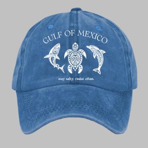 Retro Gulf Of Mexico Stay Salty Resist Often Printed Baseball Cap
