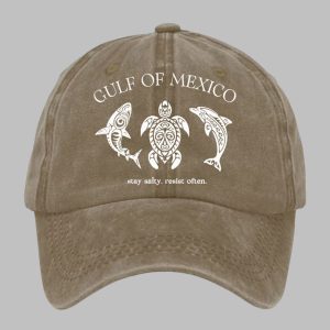 Retro Gulf Of Mexico Stay Salty Resist Often Printed Baseball Cap