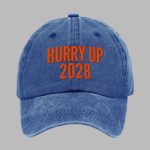 Retro Hurry Up 2028 Print Baseball Cap