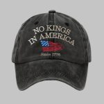 Retro No Kings In America Since 1776 Print Baseball Cap