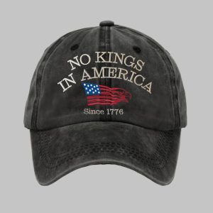 Retro No Kings In America Since 1776 Print Baseball Cap