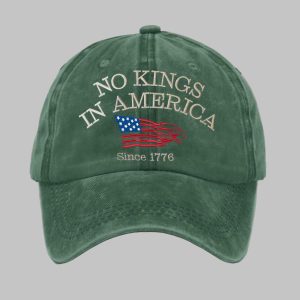 Retro No Kings In America Since 1776 Print Baseball Cap