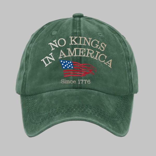 Retro No Kings In America Since 1776 Print Baseball Cap