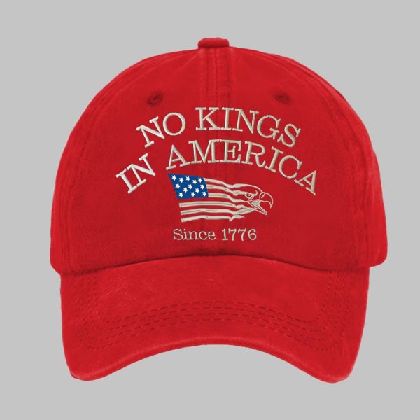 Retro No Kings In America Since 1776 Print Baseball Cap