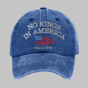 Retro No Kings In America Since 1776 Print Baseball Cap