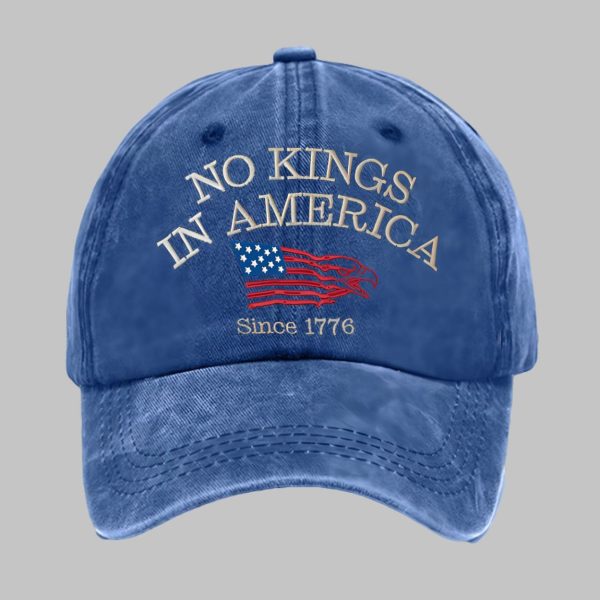 Retro No Kings In America Since 1776 Print Baseball Cap